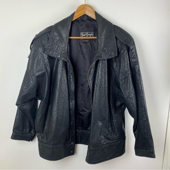 Vintage Gino Di Giorgio by Cominy Leather Bomber Jacket Men's Size Large 80s 90s - Picture 5 of 16